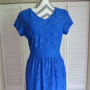 Isaac Mizrahi Live Short Sleeve Knit Lace Dress